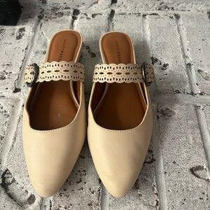 Lucky Brand Tan Mules with Cutout Strap